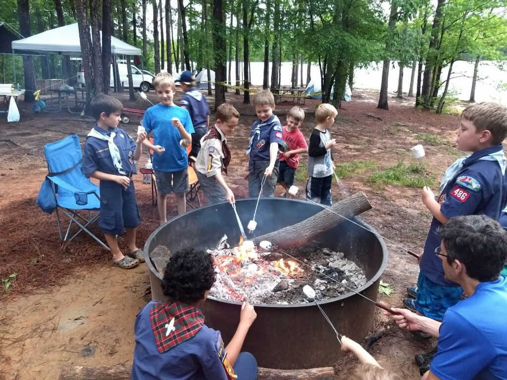 Roasting Marshmallows over a camp fire